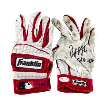 Pair of Game Worn & Signed Joey Votto Batting Gloves
